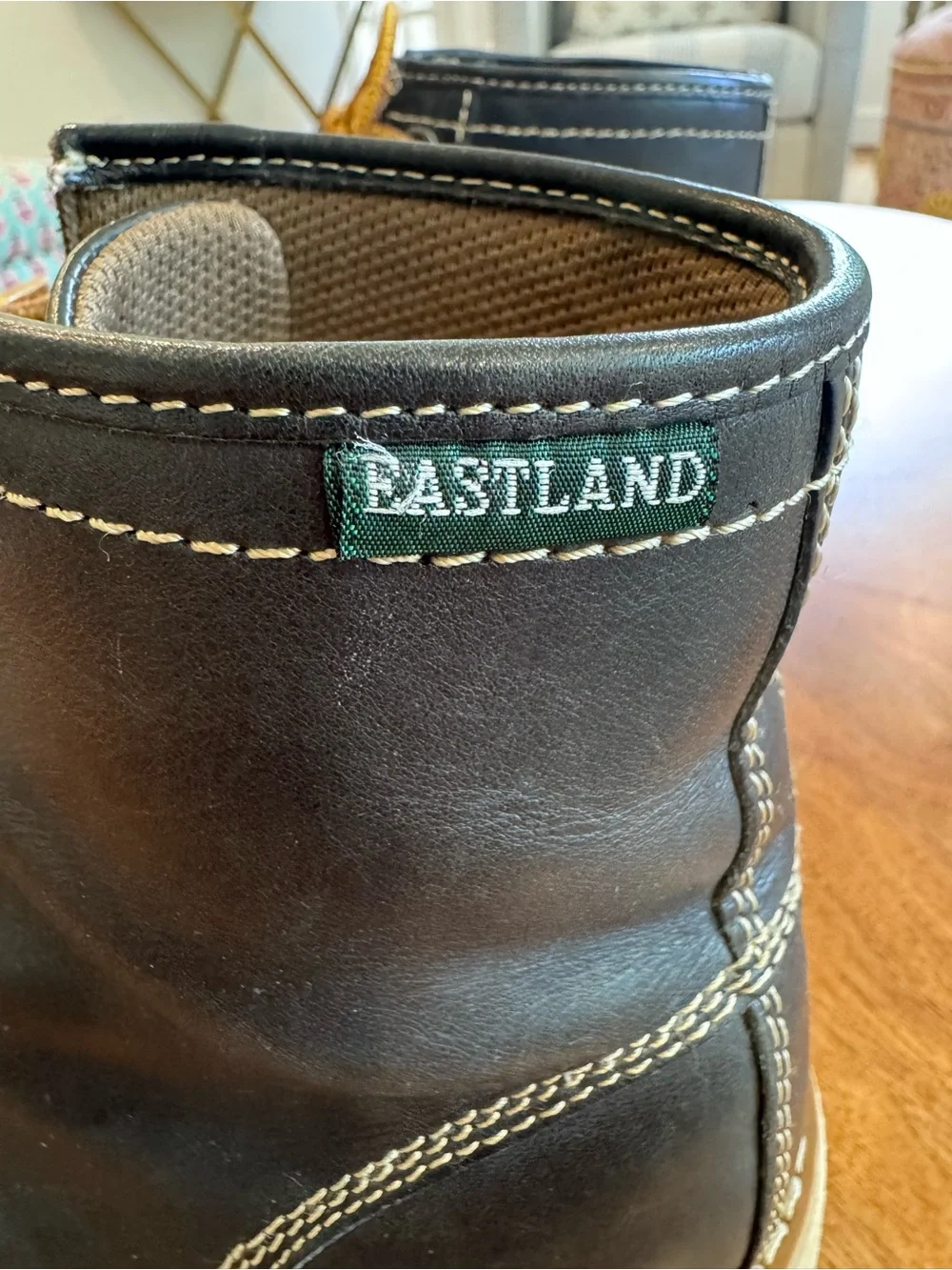 Men’s Eastland “Lumber Up” Dark Navy Leather Moc Toe Lace-Up Boots